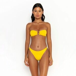 Gooseberry Seaside Bandeau Thong Bikini Two Piece Swimsuit Lemonade Yellow XS/S
